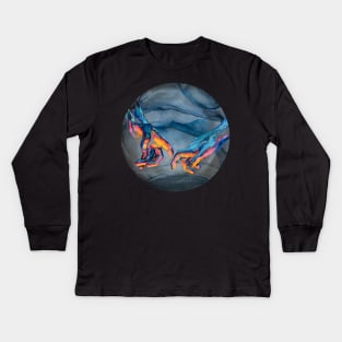 Hands - oil painting. Conceptual abstract hand painting. Kids Long Sleeve T-Shirt